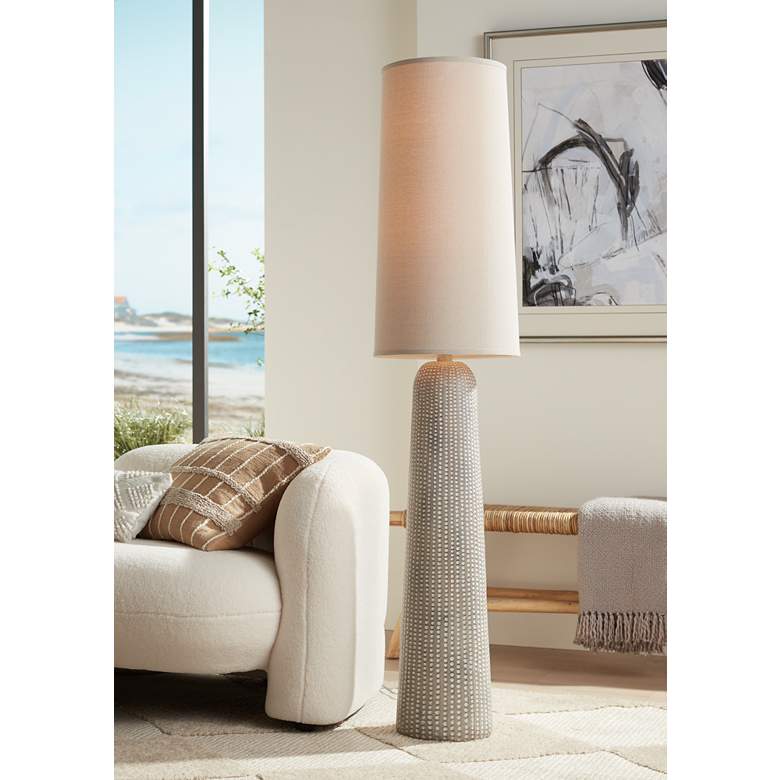 Image 1 Regency Hill 65 1/2" Leisa Sand Finish Modern Floor Lamp