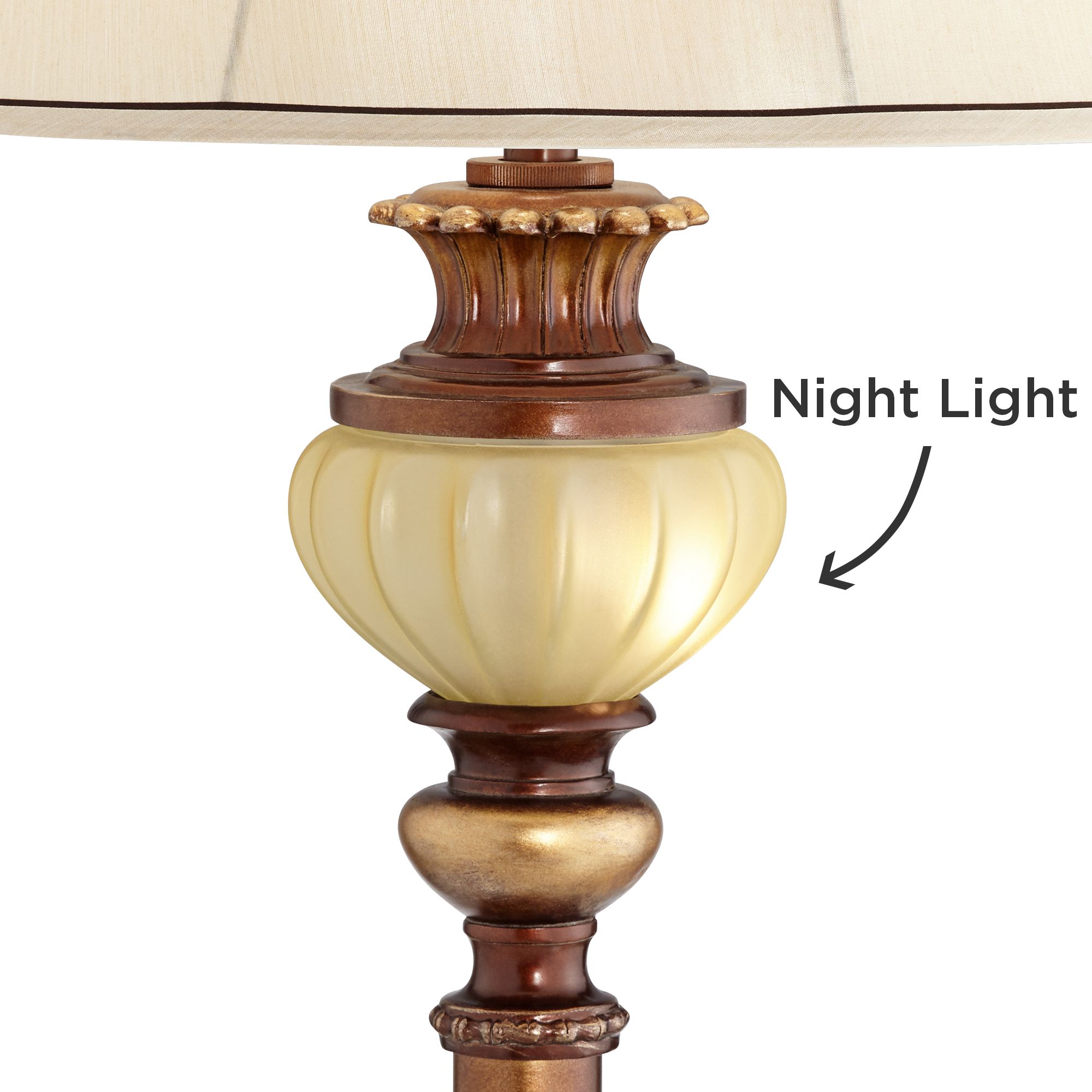 Image 3 Regency Hill 65" High Night Light Glass Tray Floor Lamps Set of 2 more views