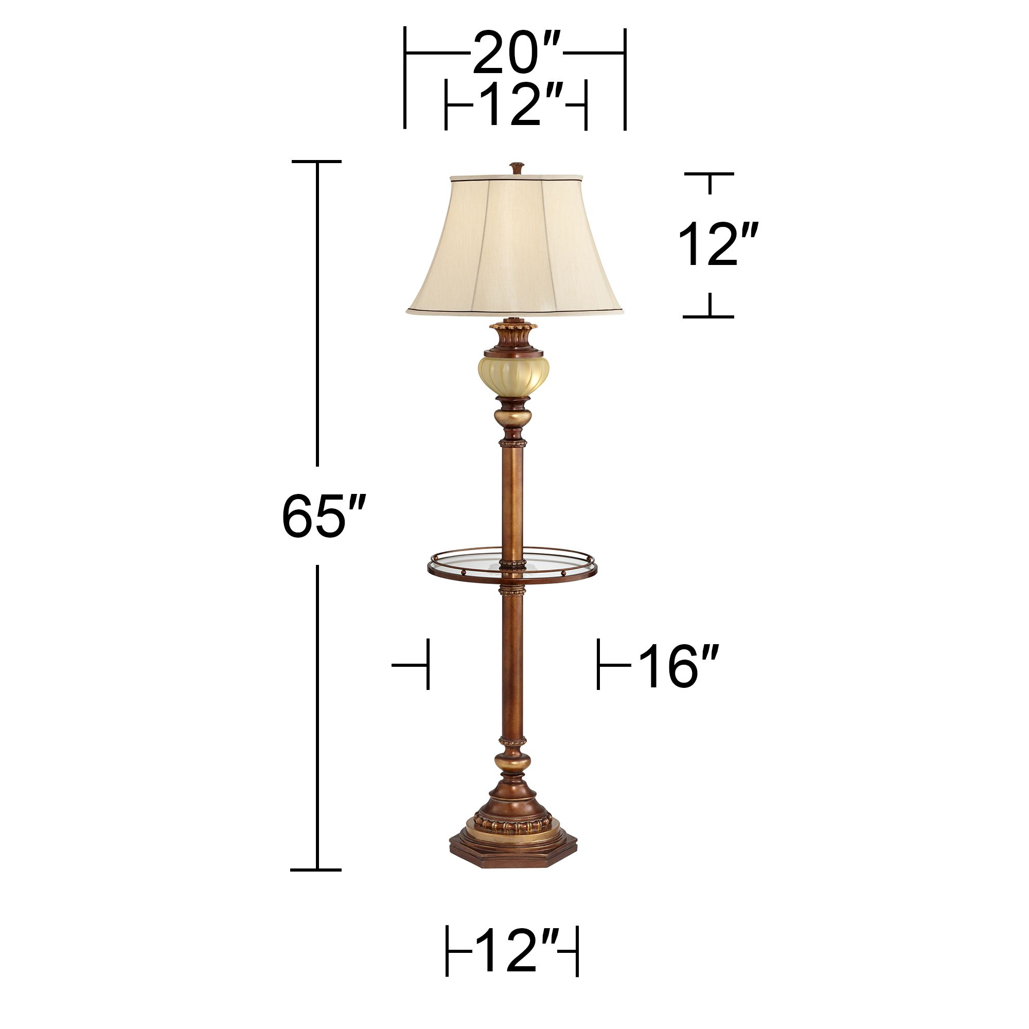 Image 6 Regency Hill 65" High Night Light Glass Tray Floor Lamps Set of 2 more views