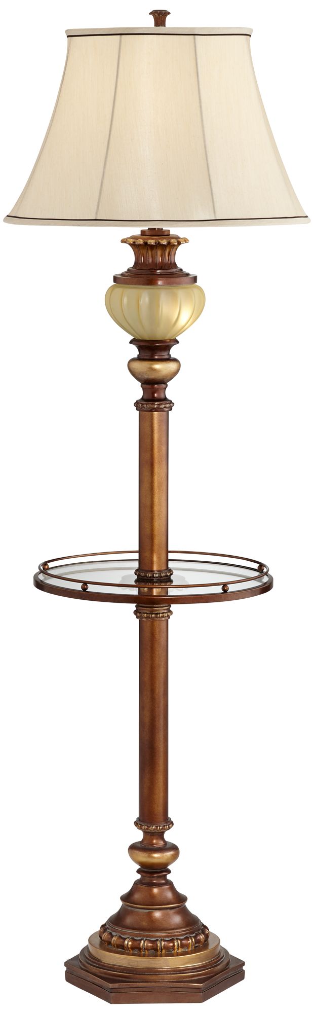 Image 3 Regency Hill 65" High Night Light Glass Tray Table Floor Lamp