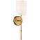 Regency Hill Abigale 19 1/4" White Shade and Brass Wall Sconce