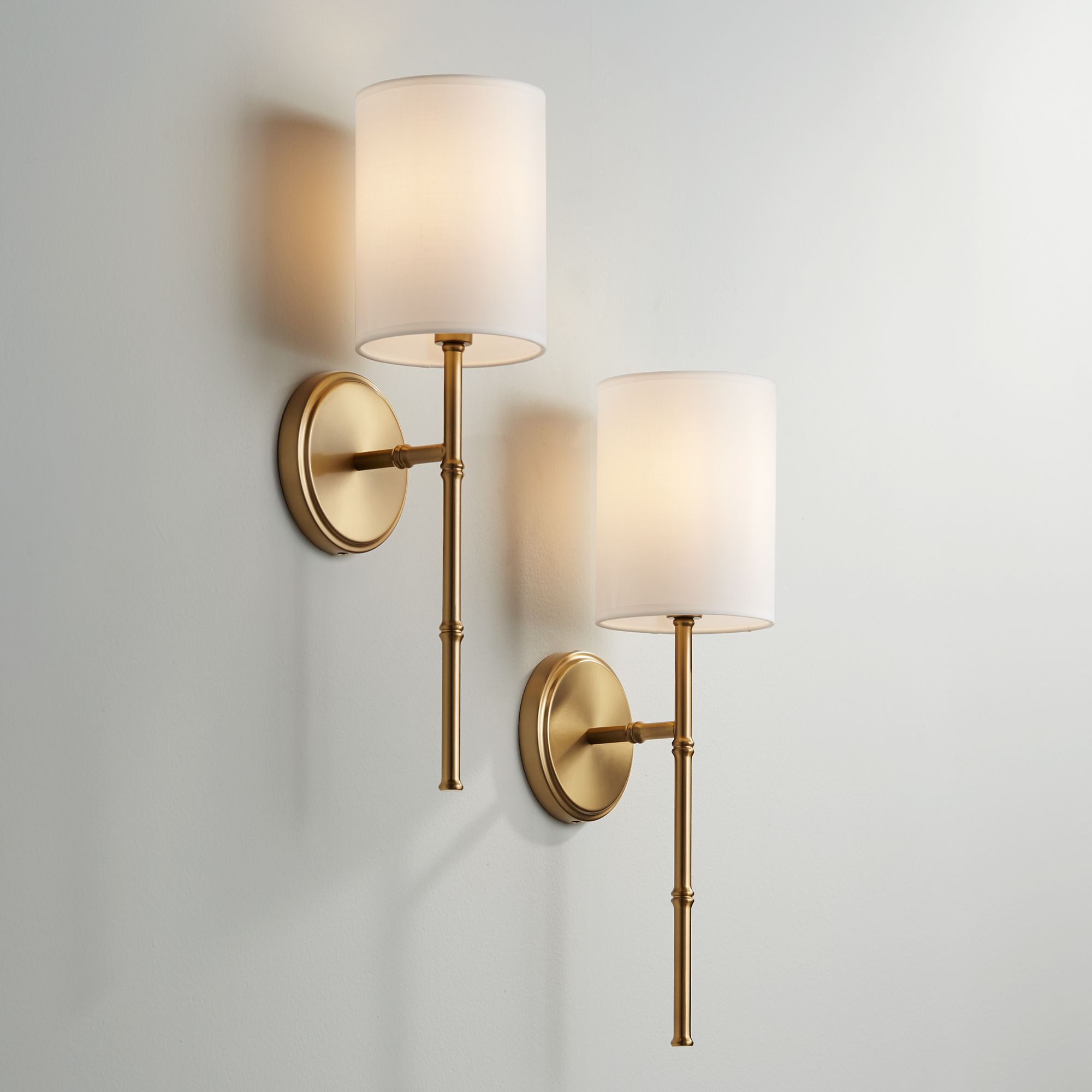 Brass wall deals sconce with shade