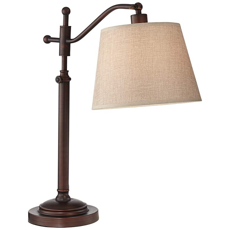 Image 3 Regency Hill Adley Adjustable Height Bronze Downbridge Arm Desk Lamp