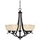 Regency Hill Airington 23" Bronze and Indian Scavo Glass Chandelier