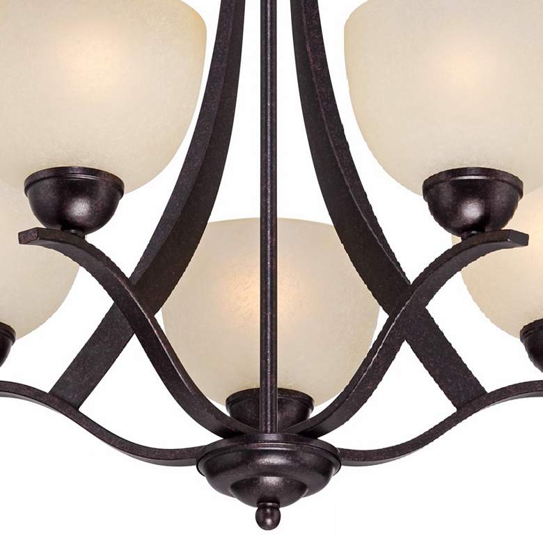 Image 4 Regency Hill Airington 23" Bronze and Indian Scavo Glass Chandelier more views