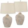 2_Regency Hill Alese 23 1/2" Textured Dot Jug Table Lamps Set of 2