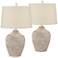 Regency Hill Alese 23 1/2" Textured Dot Jug Table Lamps Set of 2