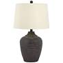 2_Regency Hill Alese 25 1/2" Earthen Brown Hammered Base Table Lamp