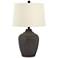 Regency Hill Alese 25 1/2" Earthen Brown Hammered Base Table Lamp