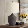 1_Regency Hill Alese 25 1/2" Earthen Brown Hammered Base Table Lamp