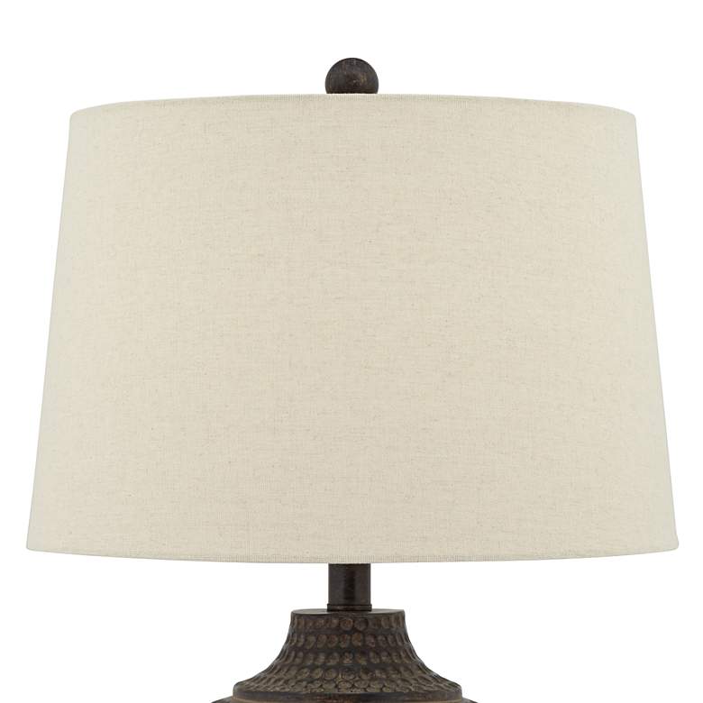 Image 4 Regency Hill Alese 25 1/2" Earthen Brown Hammered Base Table Lamp more views