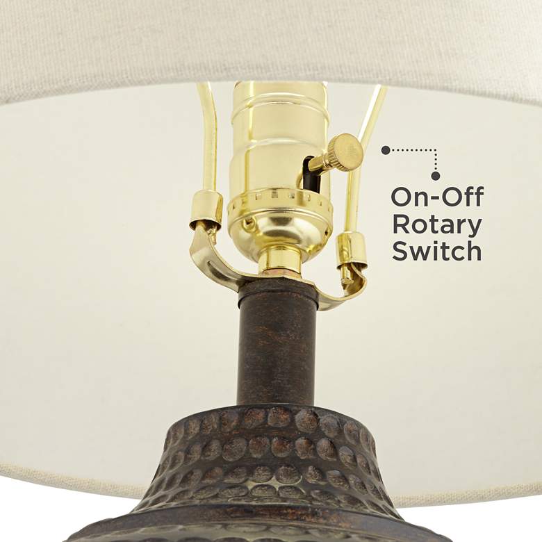 Image 5 Regency Hill Alese 25 1/2" Earthen Brown Hammered Base Table Lamp more views