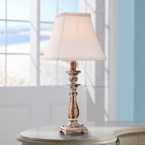 Beacon Falls 11 High Brass Small Candlestick Base Accent Table Lamp