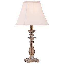 Regency Hill Alicia 18&quot; High Antique Gold Candlestick Table Lamp