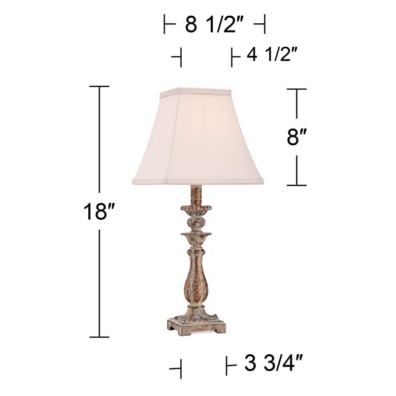 Image 5 Regency Hill Alicia 18 inch High Antique Gold Candlestick Table Lamp more views