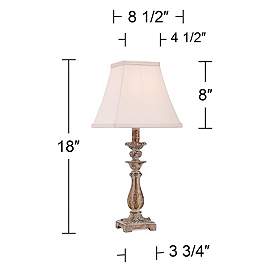 Image5 of Regency Hill Alicia 18" High Antique Gold Candlestick Table Lamp more views