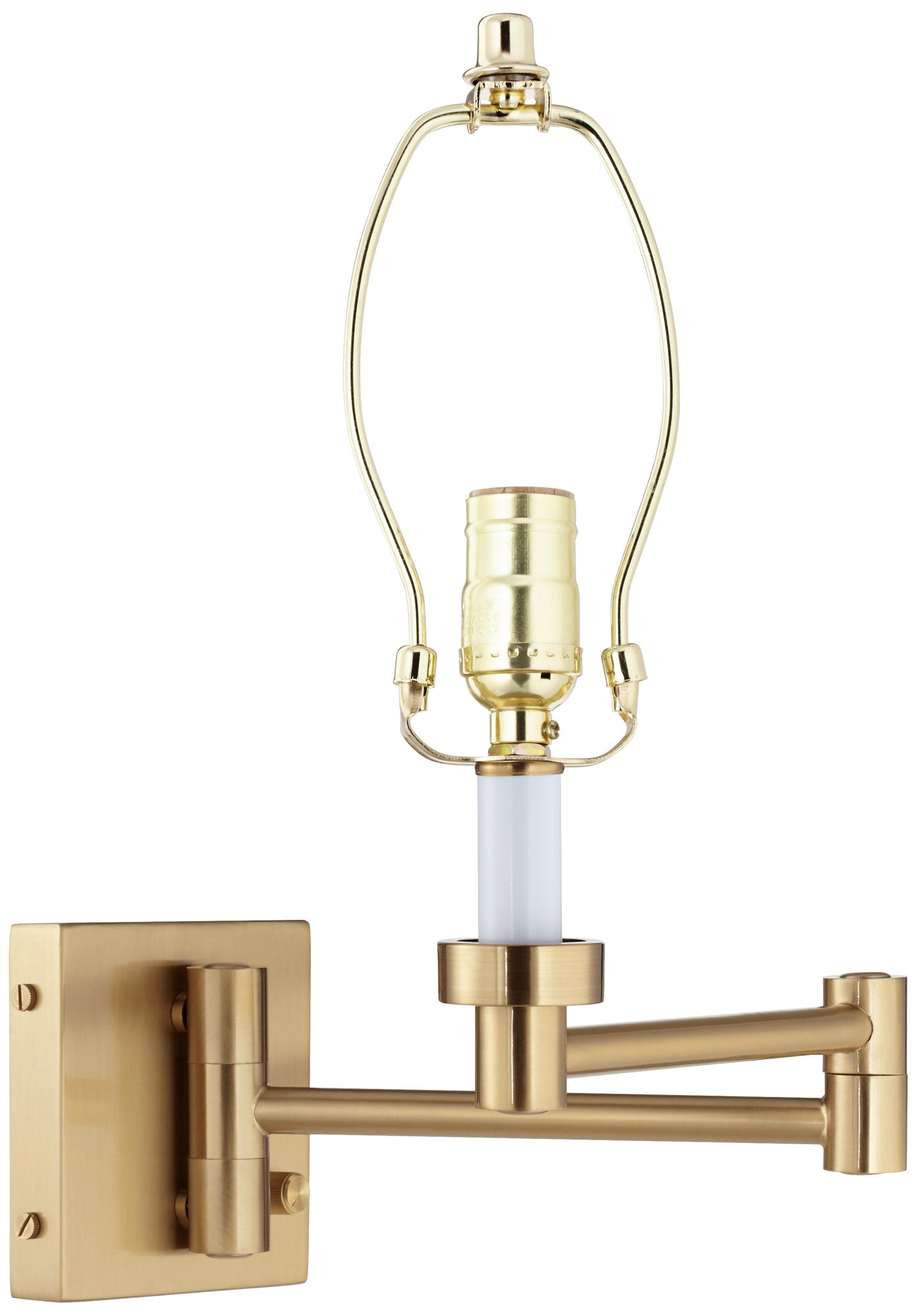 Image 2 Regency Hill Alta Square Warm Gold Swing Arm Plug-In Wall Lamp more views