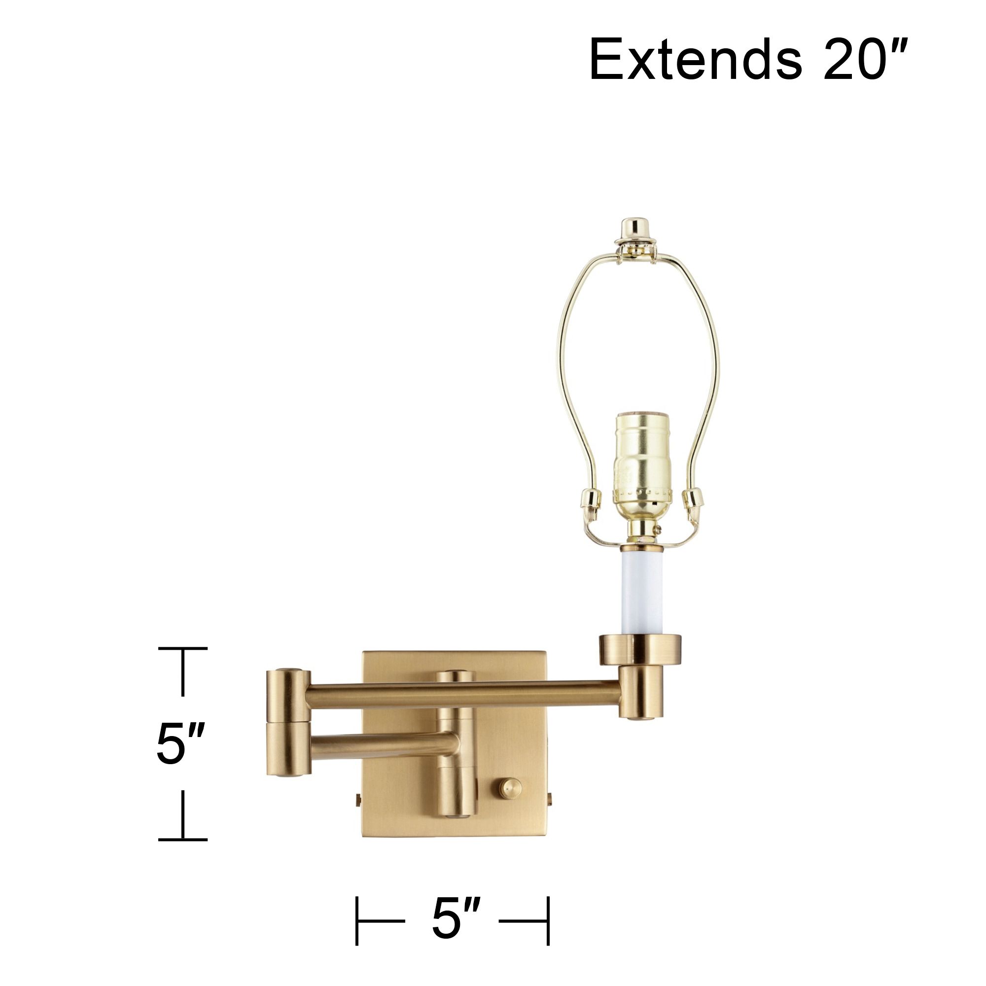 Image 4 Regency Hill Alta Square Warm Gold Swing Arm Plug-In Wall Lamp more views