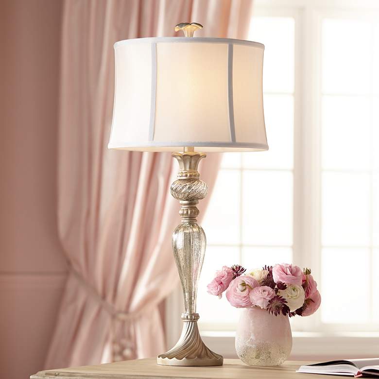 Image 2 Regency Hill Alyson 32 3/4 inch Traditional Mercury Glass Table Lamp