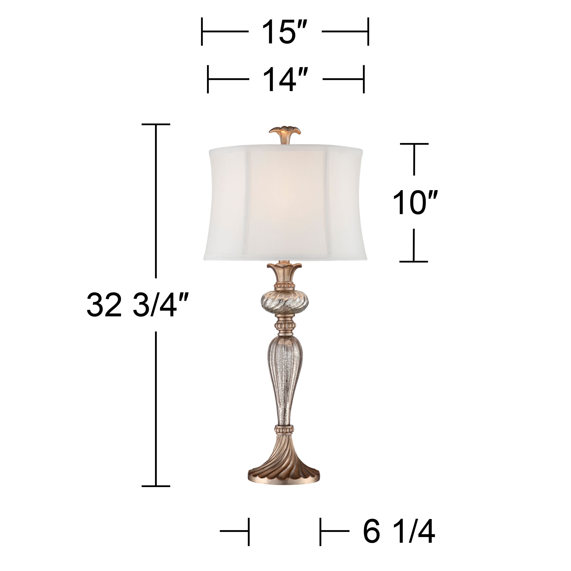 Regency Hill Alyson 32 3/4" Traditional Mercury Glass Table Lamp in scene