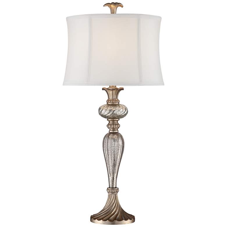 Image 3 Regency Hill Alyson Traditional Pinched Shade and Mercury Glass Table Lamp