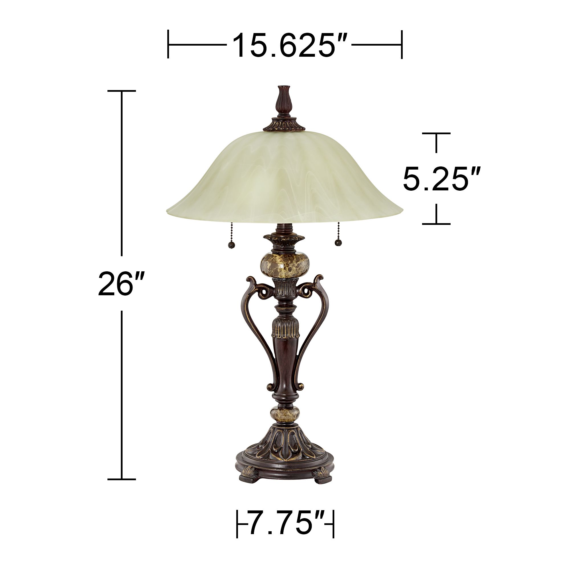 Image 7 Regency Hill Amor 26" Bronze and Glass Accent Lamp with Dimmer more views