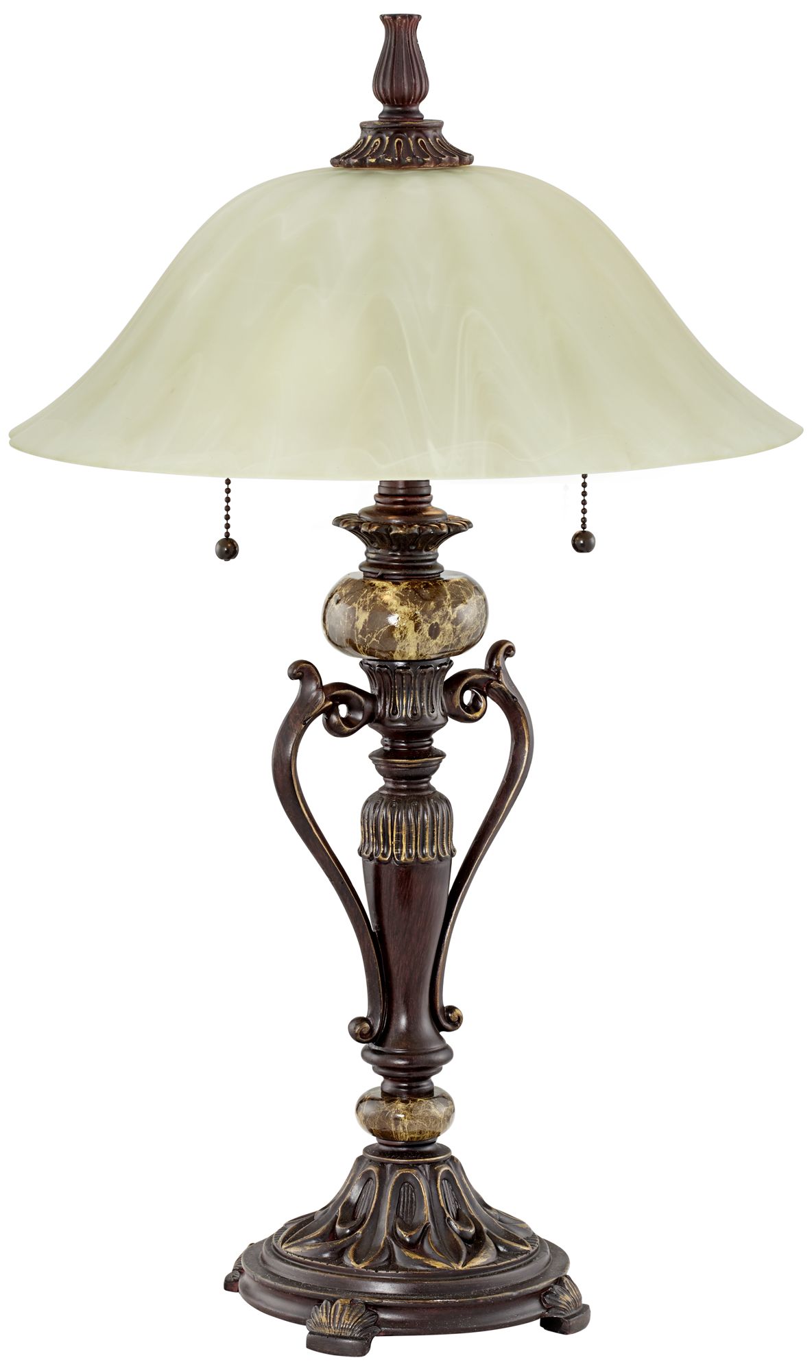 Image 5 Regency Hill Amor 26" Glass and Bronze Traditional Accent Table Lamp more views