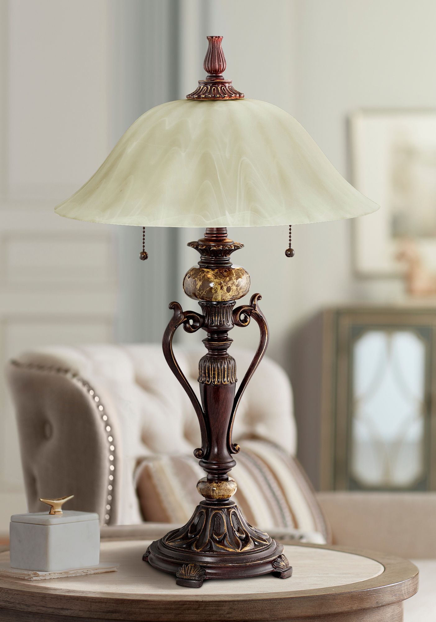 Image 6 Regency Hill Amor 26" High Bronze Traditional Table Lamps Set of 2 more views