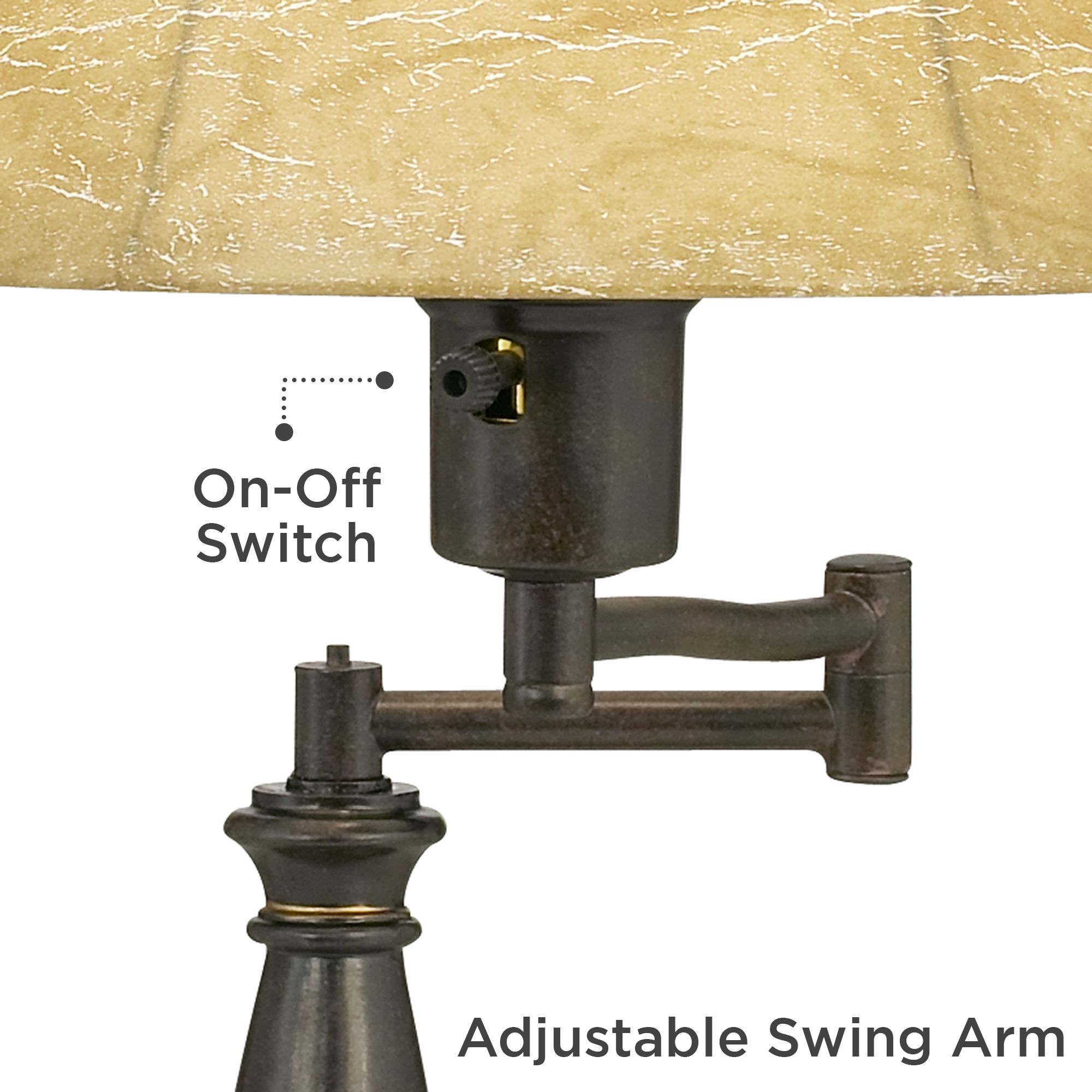 Image 3 Regency Hill Andrea 22 1/2" Bronze Adjustable Swing Arm Desk Lamp more views
