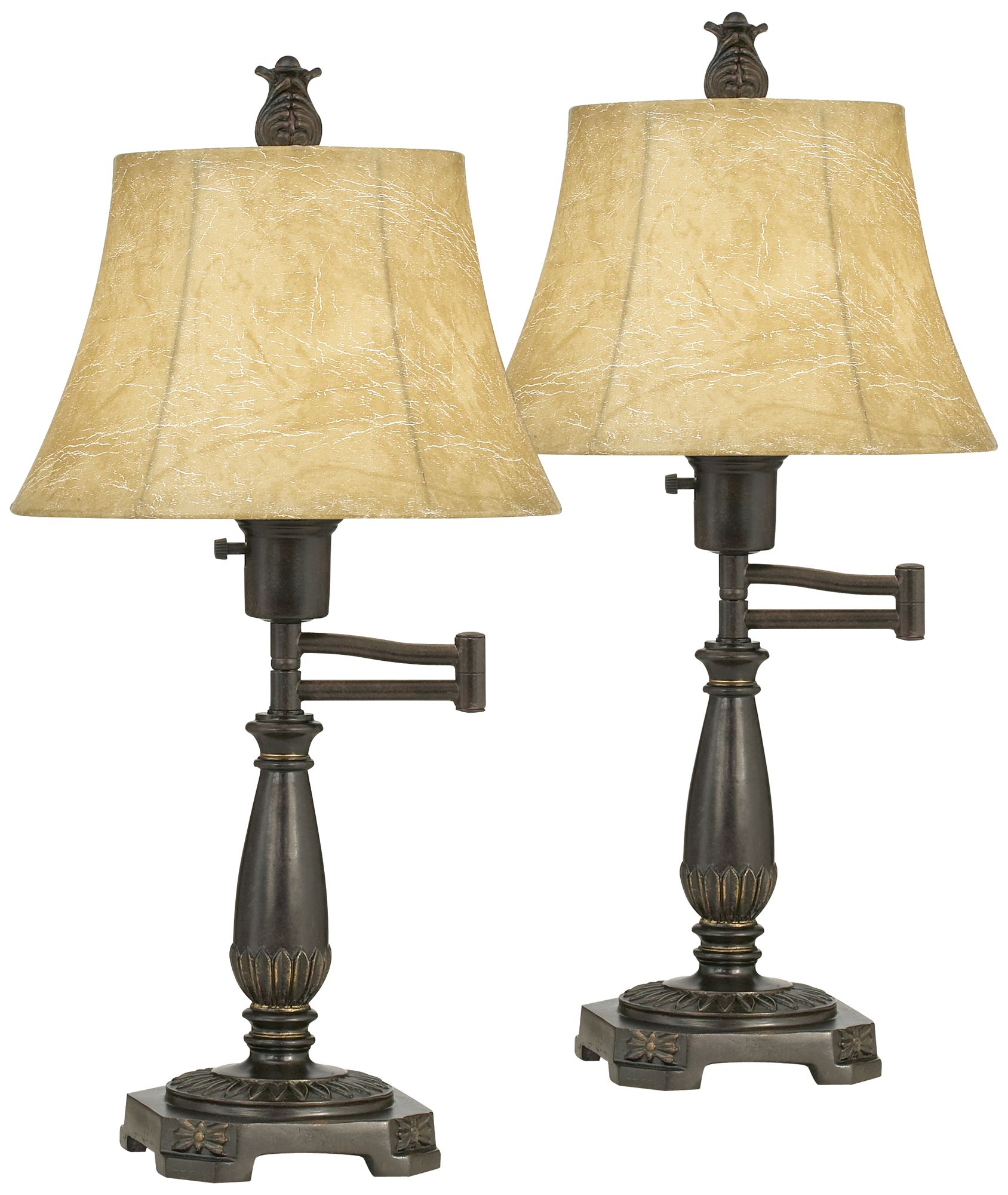 Thumbnail2 of Regency Hill Andrea 22 1/2" High Bronze Swing Arm Lamps Set of 2