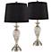 Regency Hill Arden 25" Black Shade Mercury Glass Table Lamps Set of 2