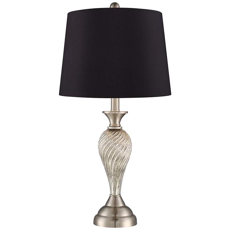 Image 4 Regency Hill Arden 25" Black Shade Mercury Glass Table Lamps Set of 2 more views