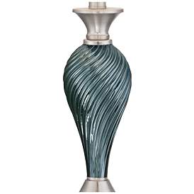 Image4 of Regency Hill Arden 25" Green-Blue Glass Twist Column Lamps Set of 2 more views
