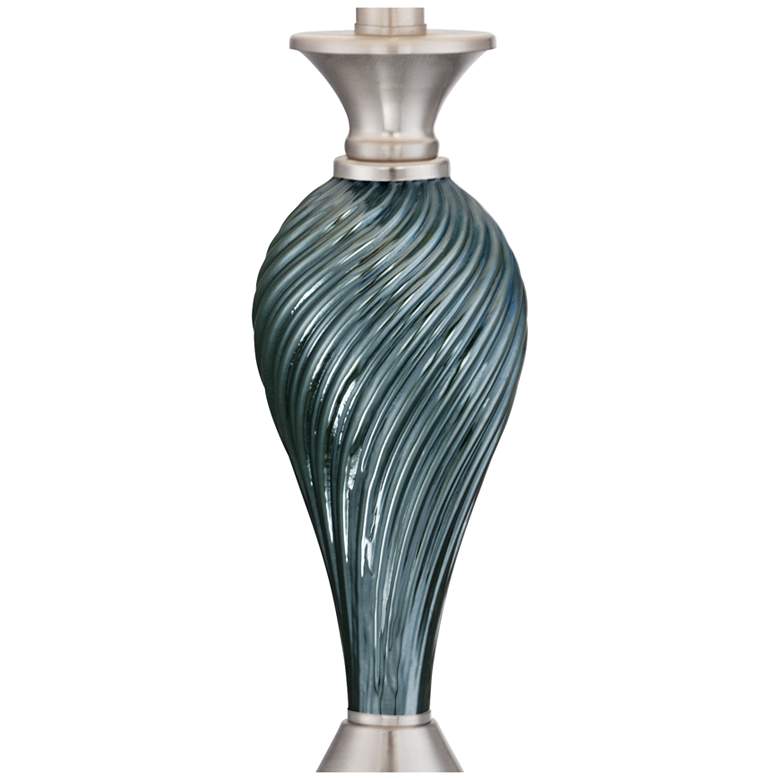 Image 4 Regency Hill Arden 25" Green-Blue Glass Twist Column Lamps Set of 2 more views