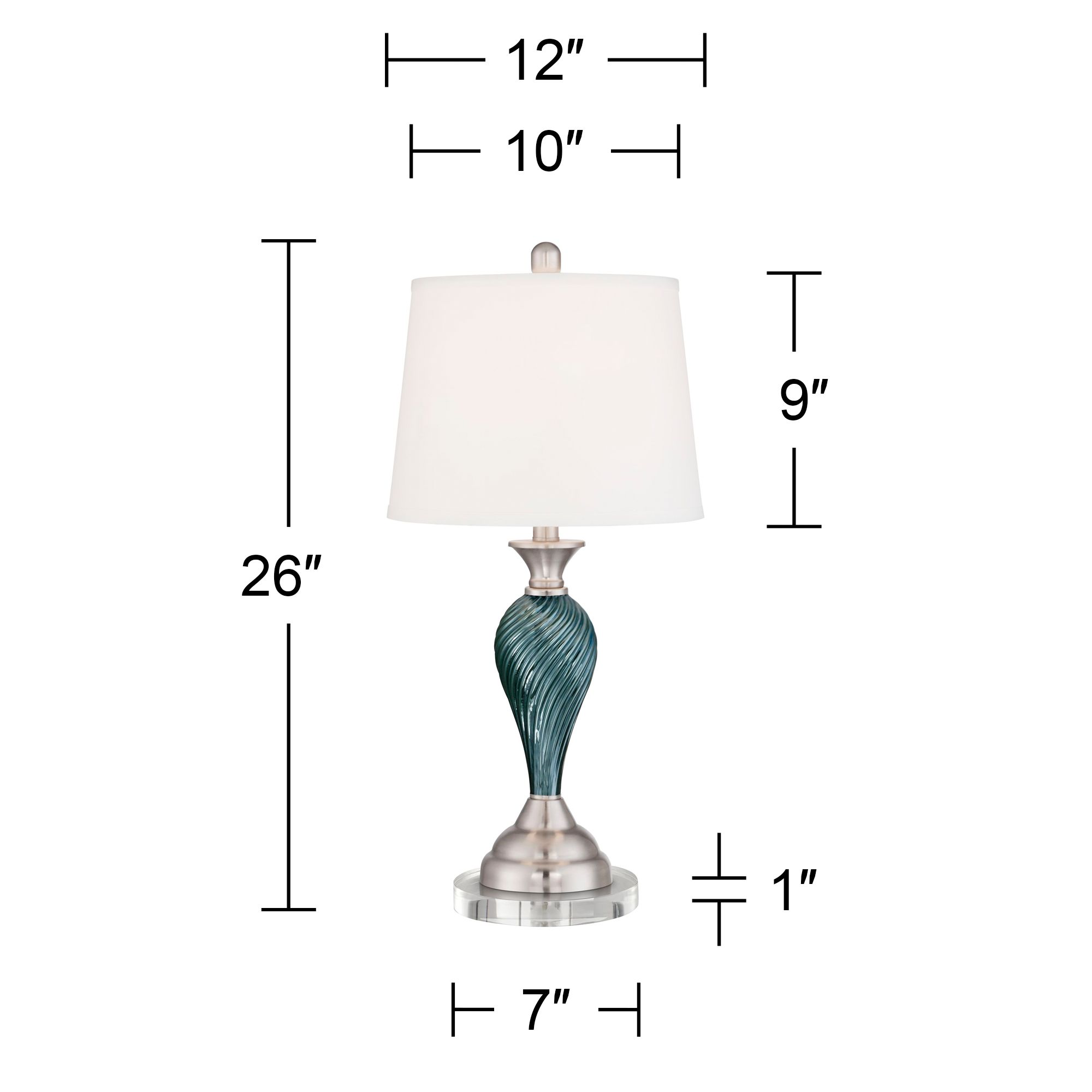 Image 5 Regency Hill Arden 26" Twist Glass Table Lamps with Round Risers more views