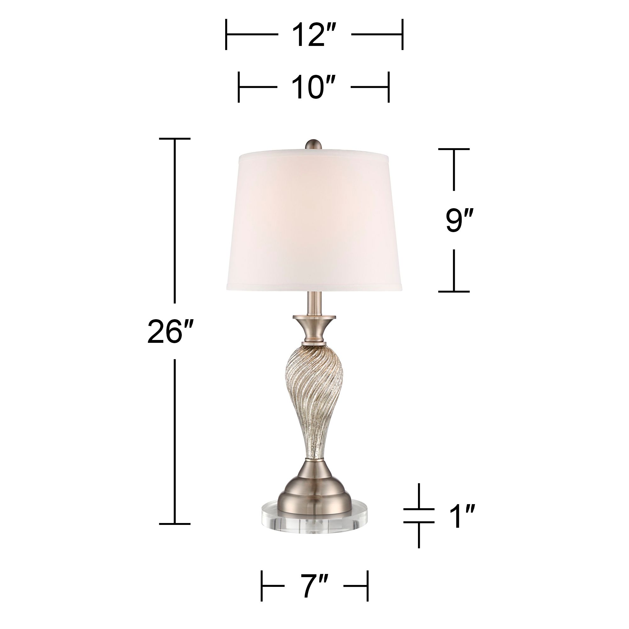 Image 5 Regency Hill Arden 26" Twist Mercury Glass Lamps with Acrylic Risers more views