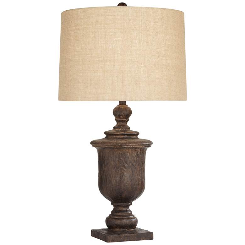 Image 2 Regency Hill Arden 32" High Faux Dark Oak Wood Traditional Table Lamp
