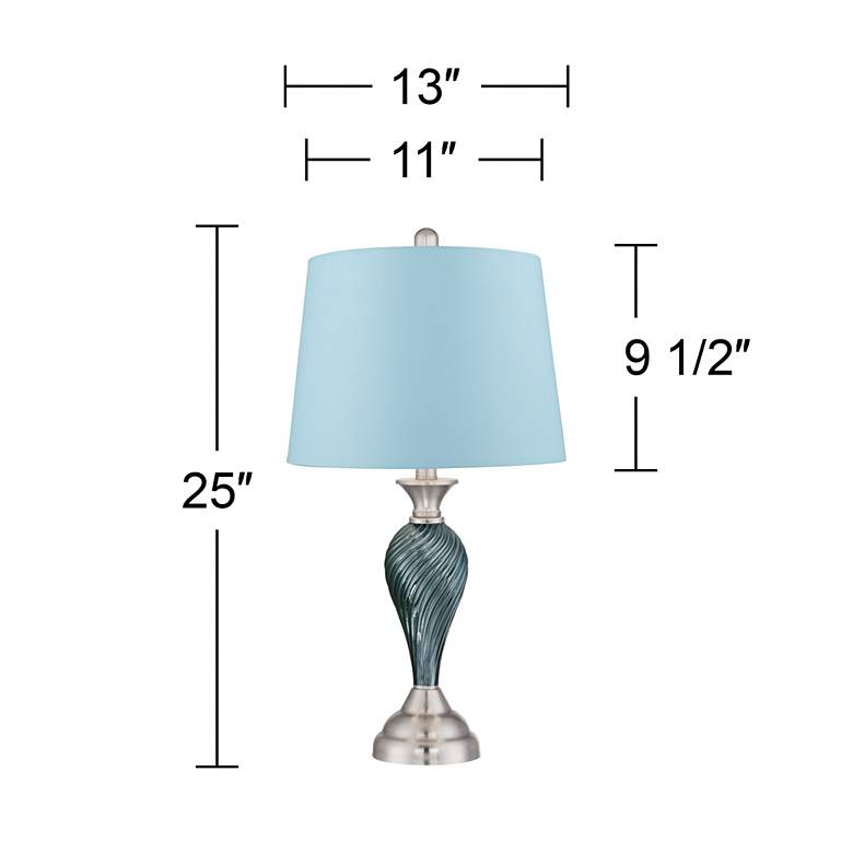 Image 6 Regency Hill Arden Blue Shade Twist Glass Table Lamps Set of 2 more views