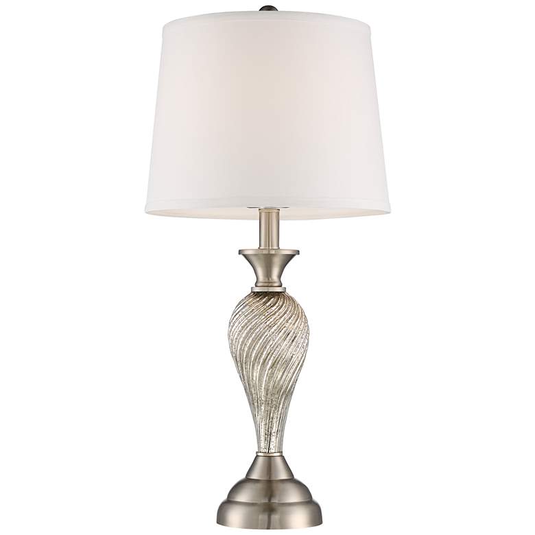 Image 6 Regency Hill Arden Nickel and Glass Twist Column Table Lamps Set of 2 more views