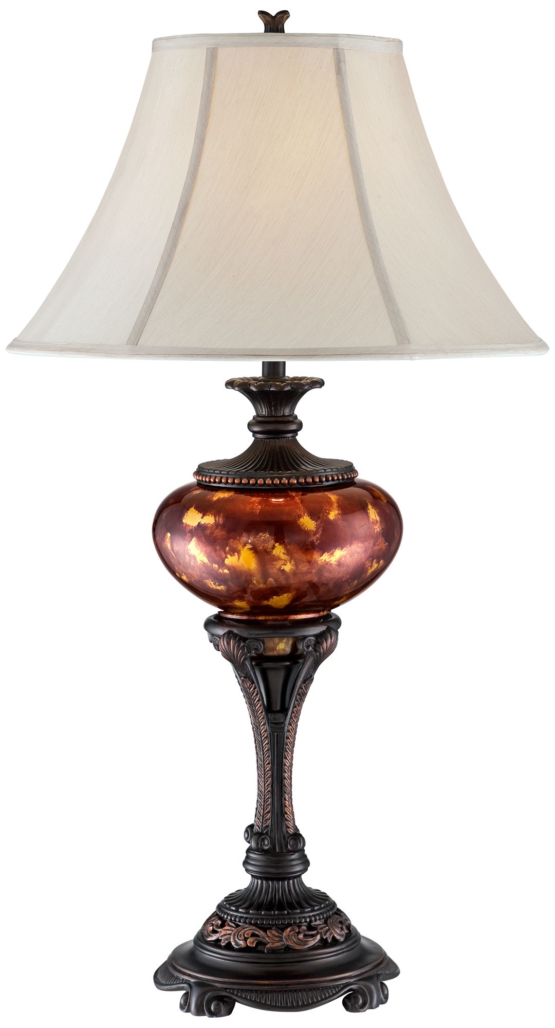 Image 2 Regency Hill Astor 38" Bronze and Tortoise Glass Traditional Lamp