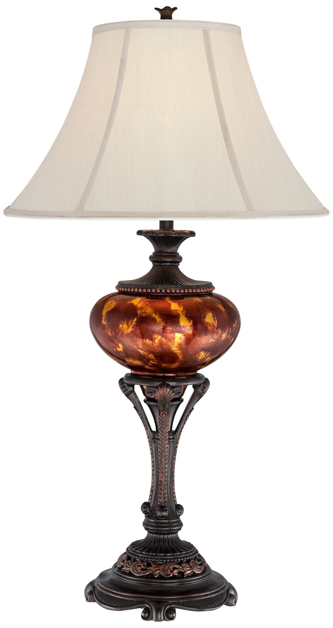 Image 3 Regency Hill Astor 38" Bronze and Tortoise Glass Traditional Lamp more views