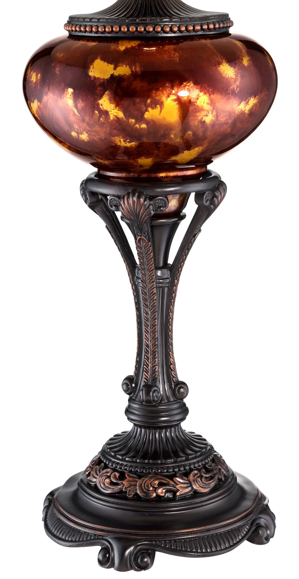 Image 4 Regency Hill Astor 38" Bronze and Tortoise Glass Traditional Lamp more views