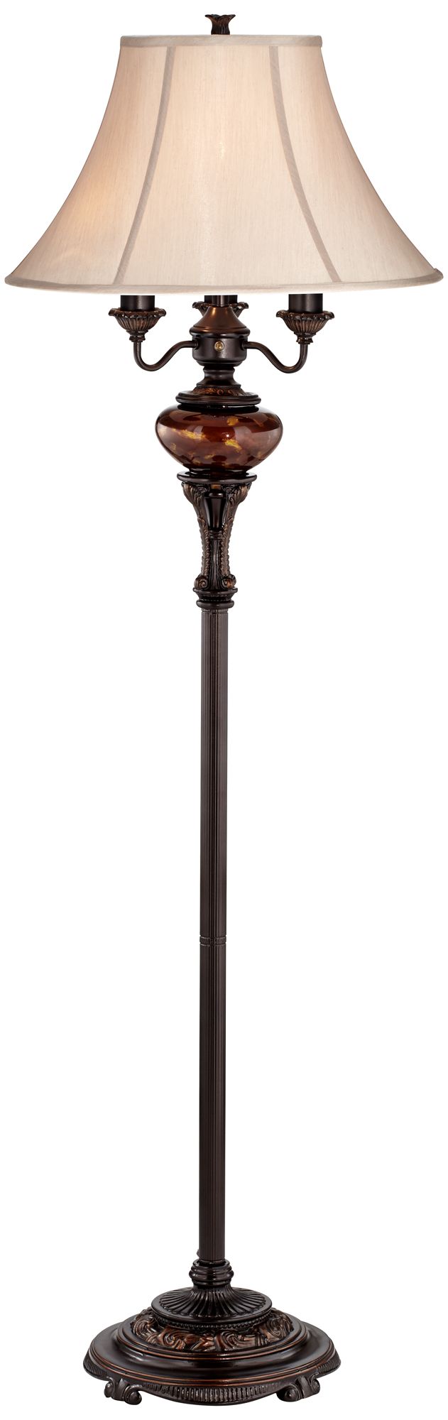 Image 2 Regency Hill Astor 63" High Bronze Tortoise Shell Font Floor Lamp