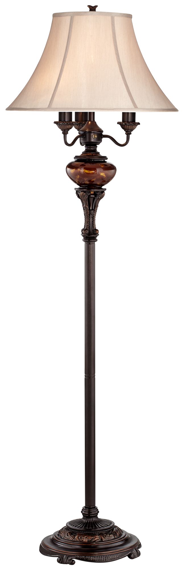 Image 7 Regency Hill Astor 63" High Bronze Tortoise Shell Font Floor Lamp more views
