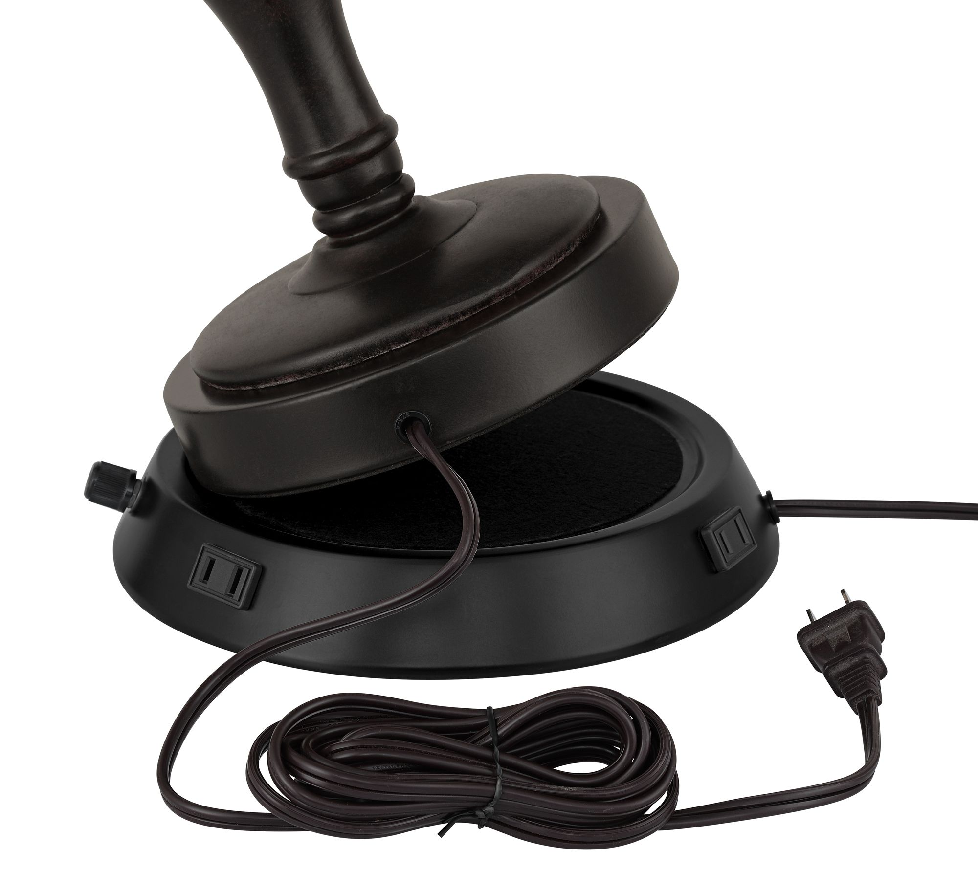 Image 4 Regency Hill Auburn 25" Bronze Lamp with Dimmable USB Workstation Base more views