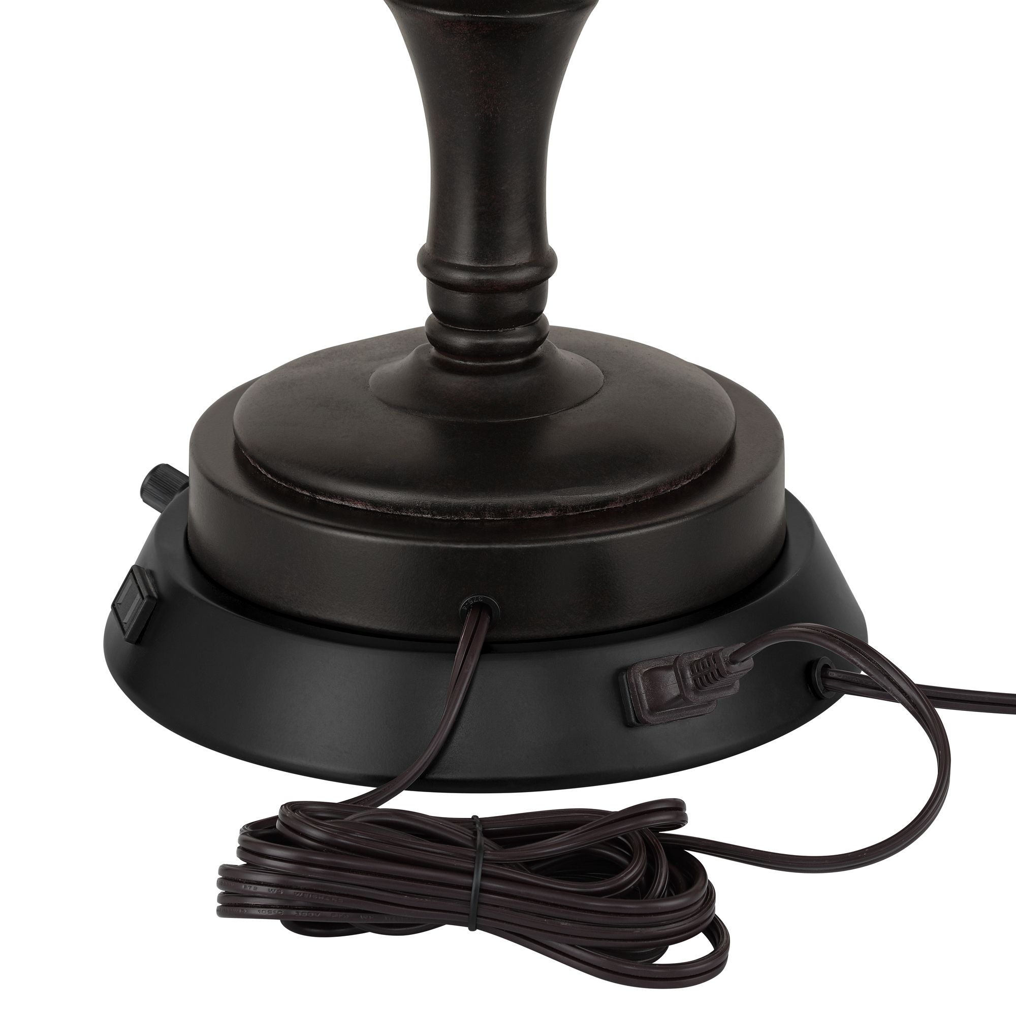 Image 5 Regency Hill Auburn 25" Bronze Lamp with Dimmable USB Workstation Base more views