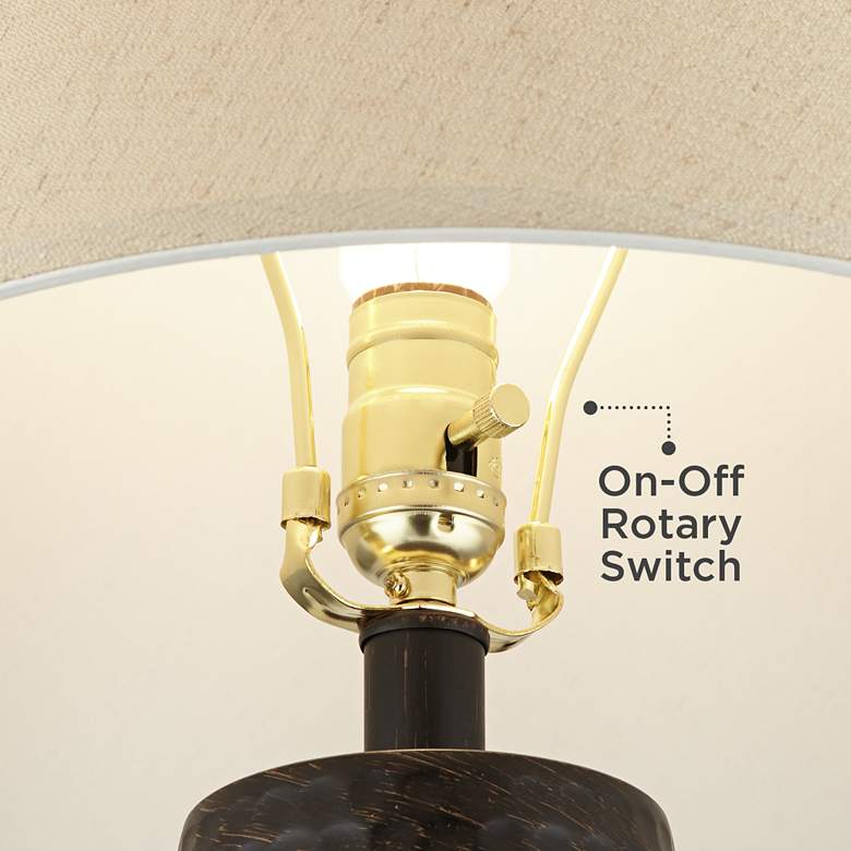 Image 5 Regency Hill Auburn 25" Hammered Bronze Table Lamp more views