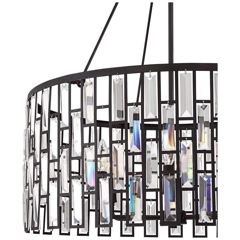 Image 6 Regency Hill Aurelia 26 3/4" Bronze and Clear Glass Drum Pendant Light more views