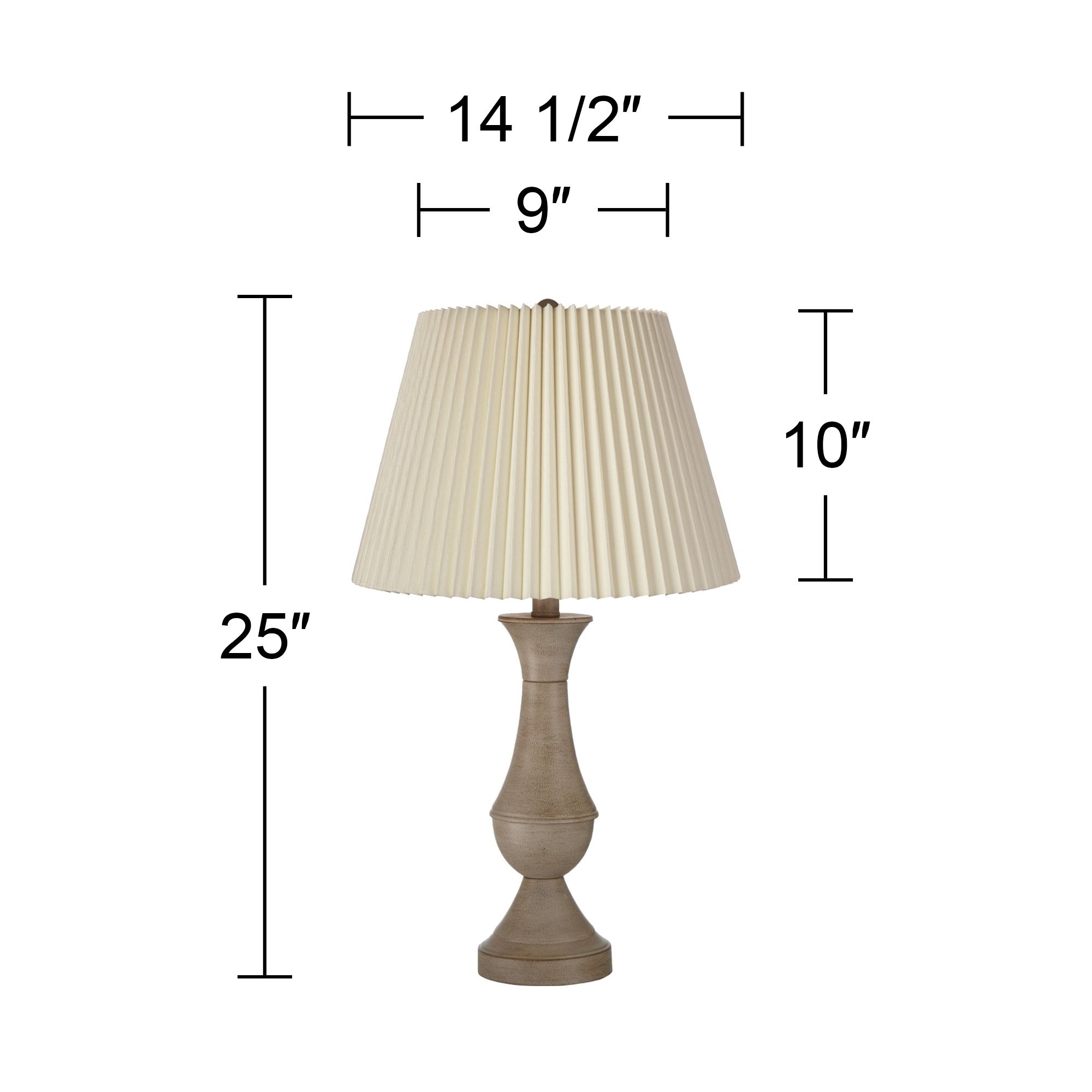 Regency Hill Avery 25" Faux Wood and Ivory Touch USB Lamps Set of 2