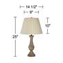 Regency Hill Avery 25" Faux Wood and Ivory Touch USB Lamps Set of 2